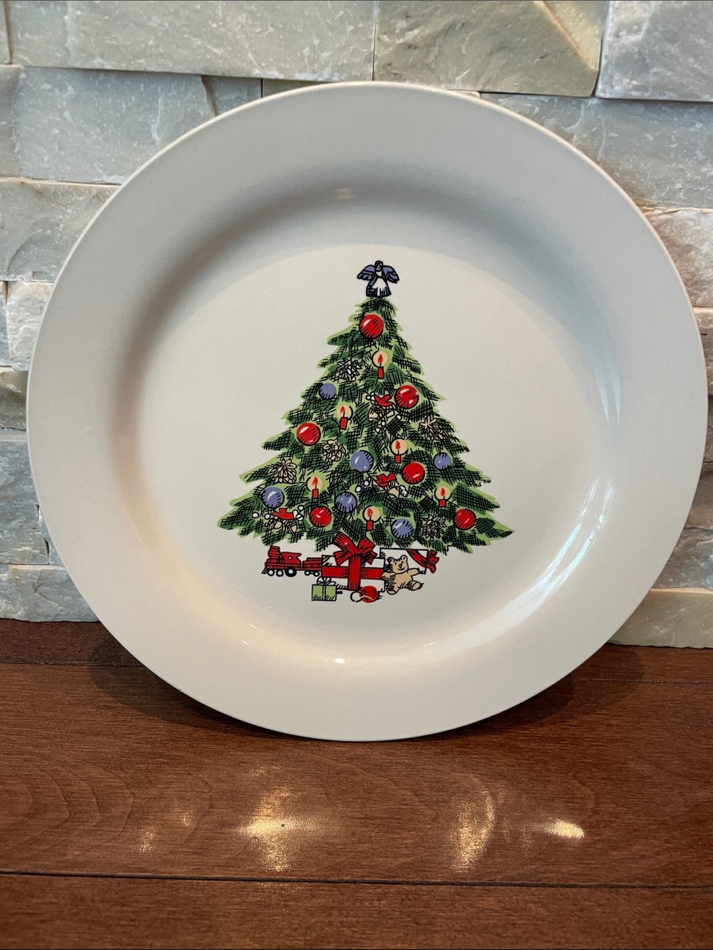Sea Gull Fine China Christmas Tree Dinner Plate